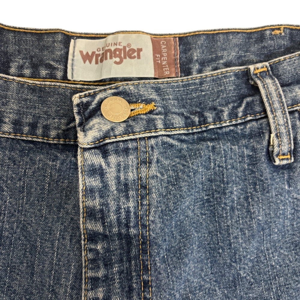 Wrangler Carpenter Jeans Mens 36x31 Blue Medium Wash Cotton Utility Hammer Loop